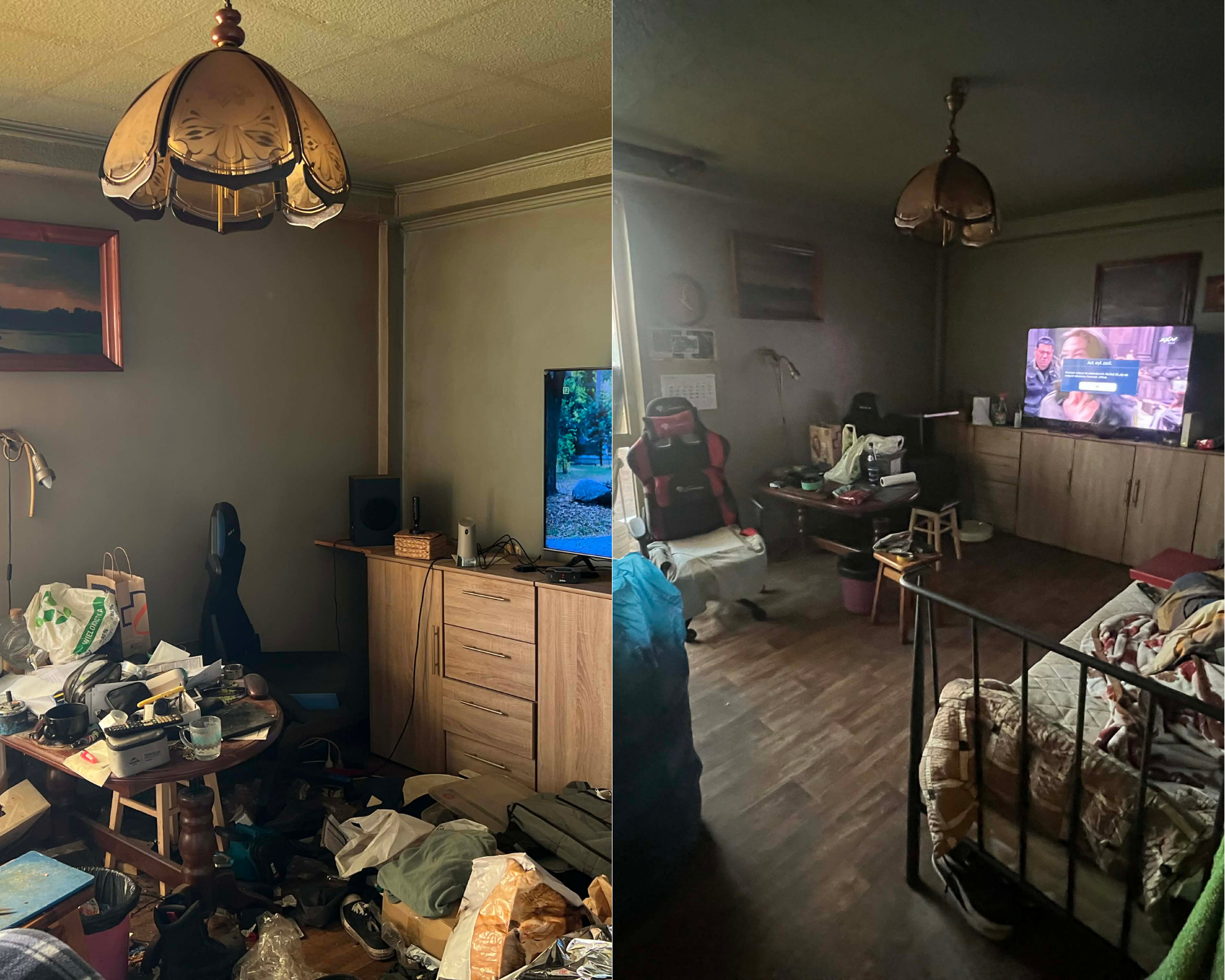 Przed i po sprzątaniu